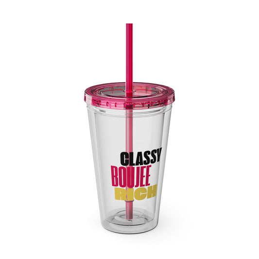 "RICH" Tumbler with Straw