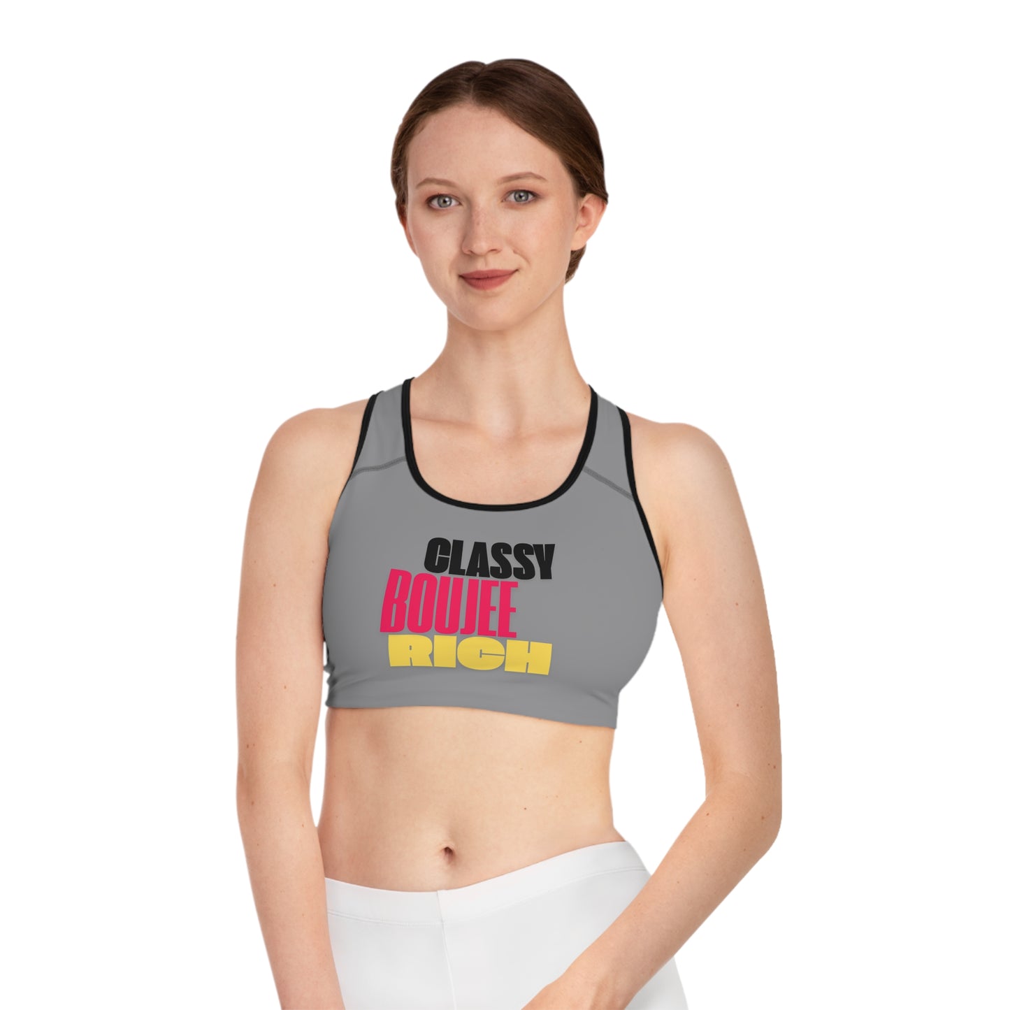 "RICH" Sports Bra (AOP)