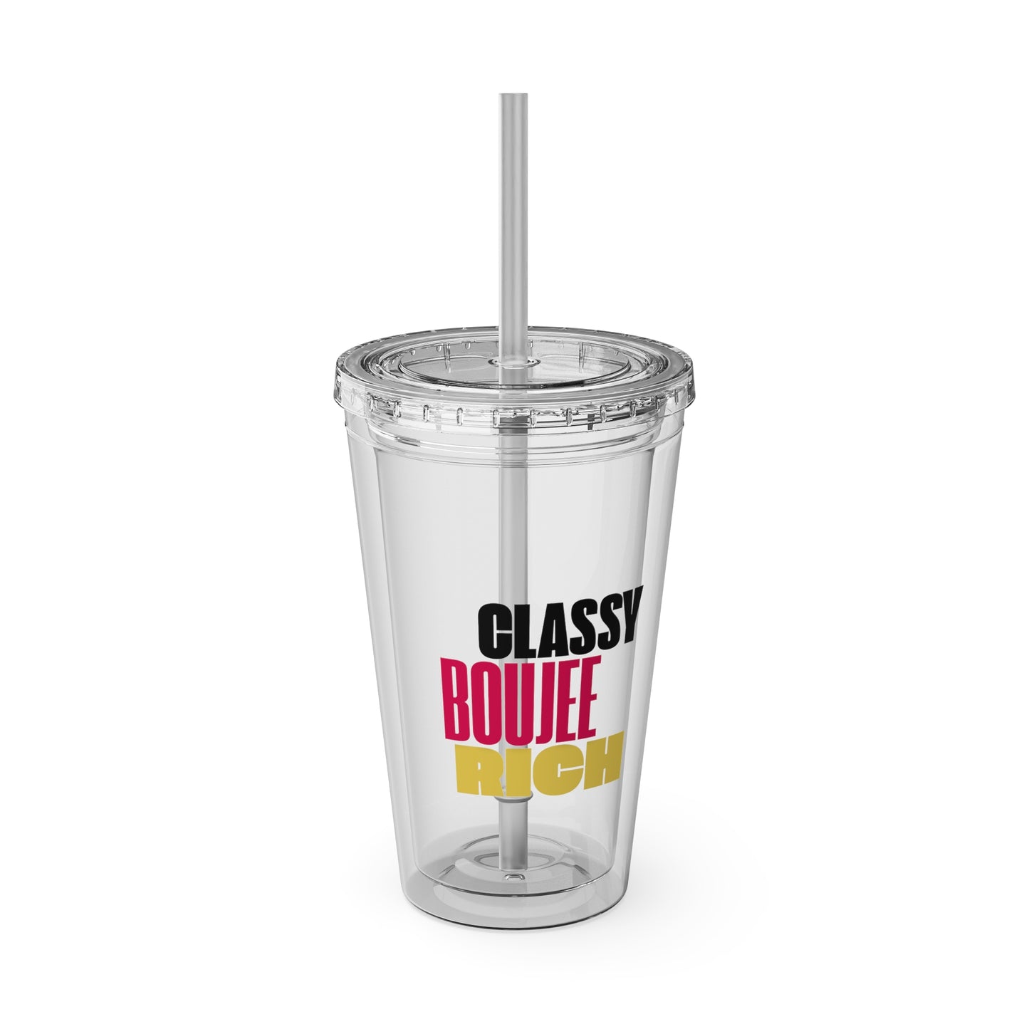 "RICH" Tumbler with Straw