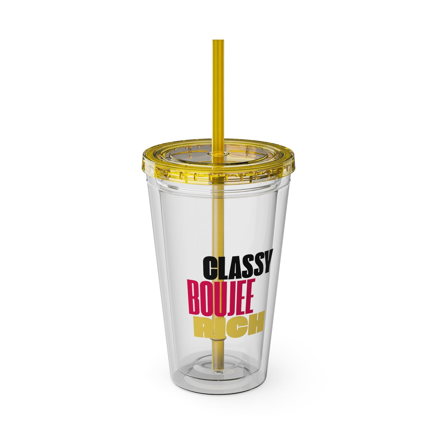 "RICH" Tumbler with Straw